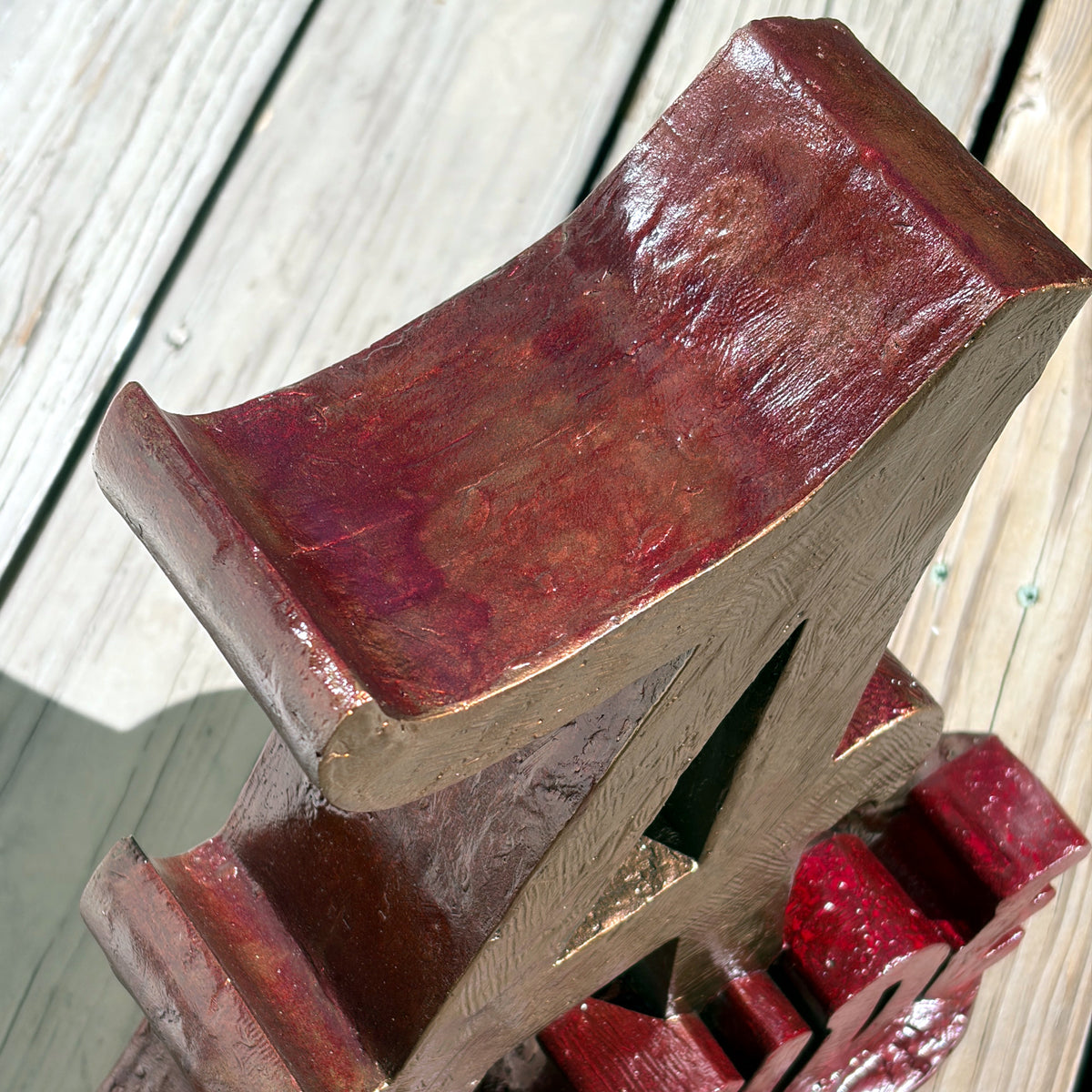 Alabama Crimson Tide Script A Porch Sculpture with ROLL TIDE Base – Bronze Finish