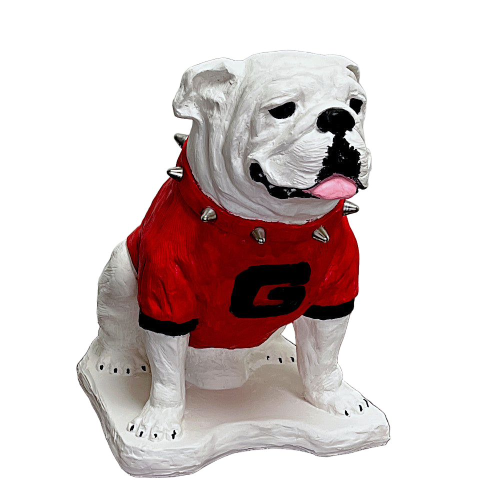 Classic UGA Boom white cement statue studio view