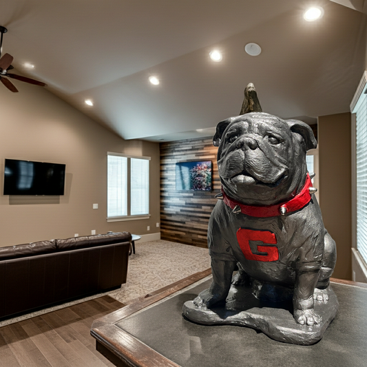 Pewter metal coating, Georgia Bulldogs Mascot Stone Sculpture