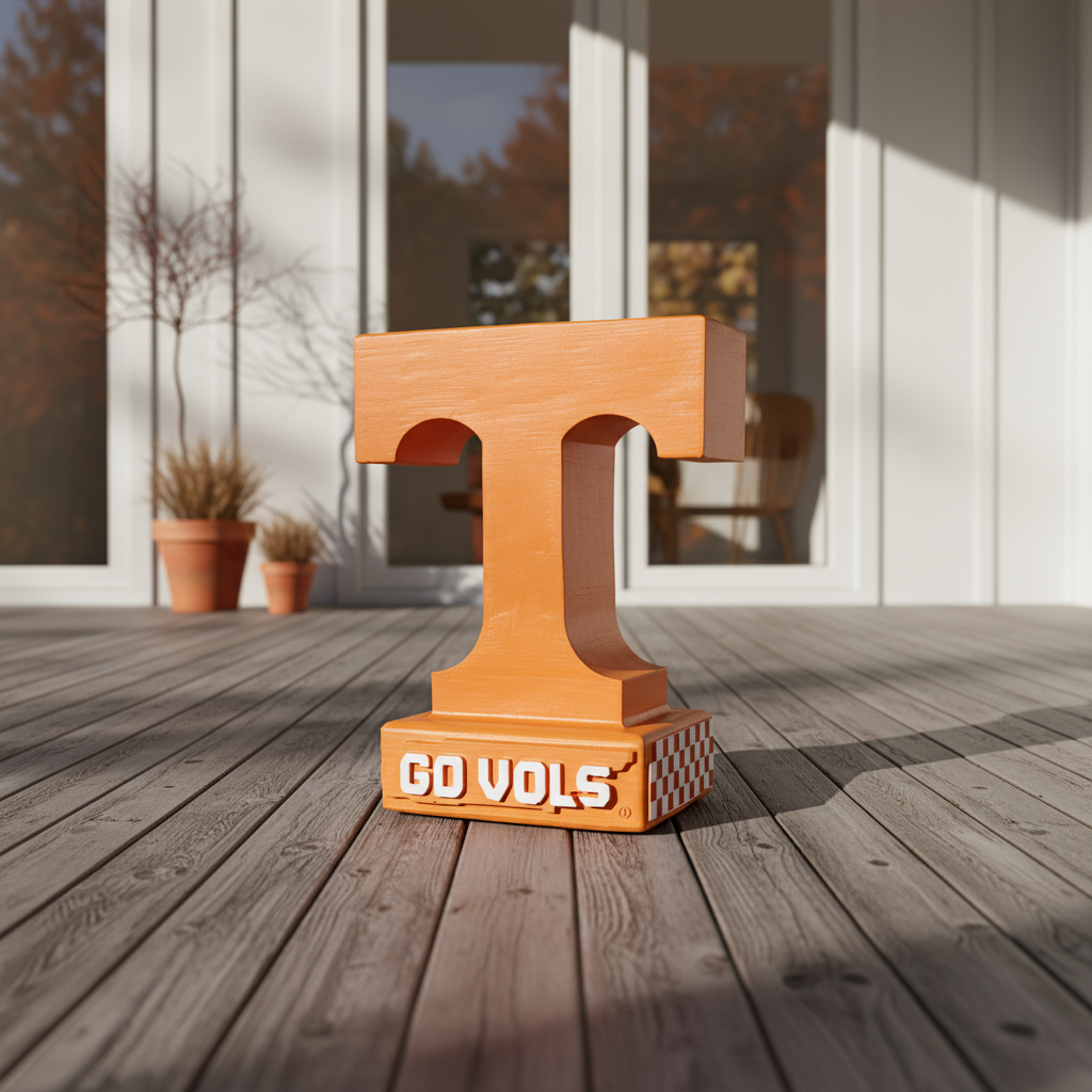 Tennessee Volunteers Power T Stone Statue for Garden, Patio, and Porch