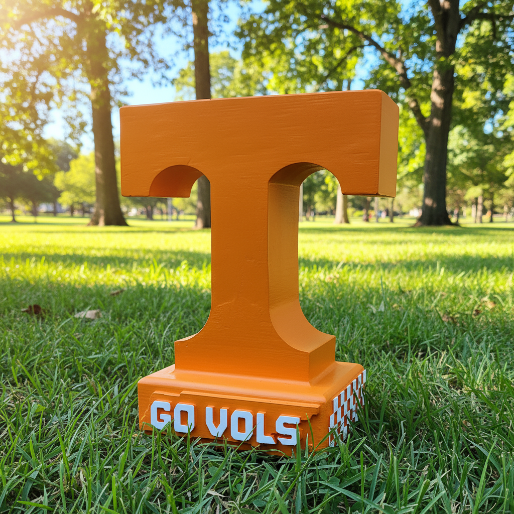 Tennessee Volunteers Power T Stone Statue for Garden, Patio, and Porch