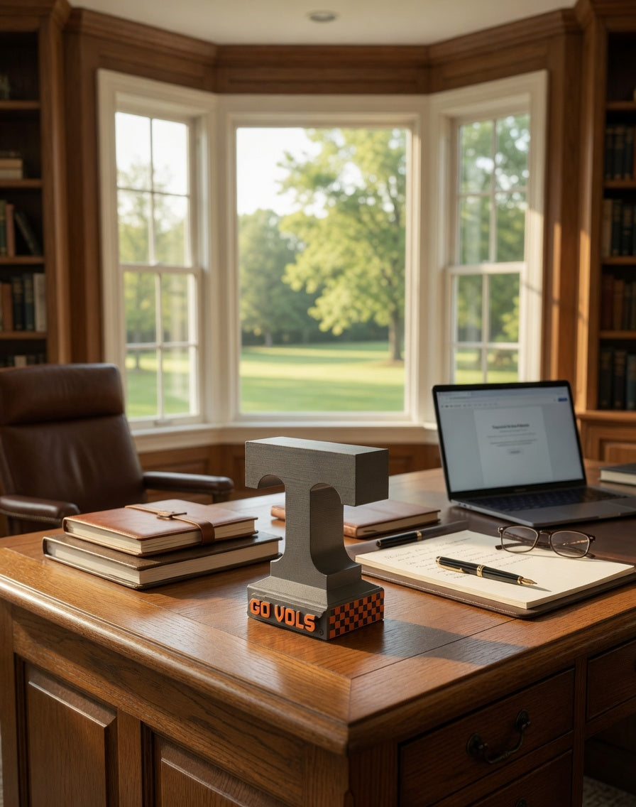 Mini Power T Paperweight Table Top Sculpture in Pewter