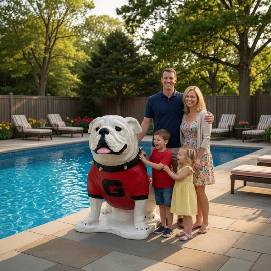 4 Foot Tall - Made to Order UGA Georgia Bulldog Mascot Statue for Foyer, Yard, and Pool