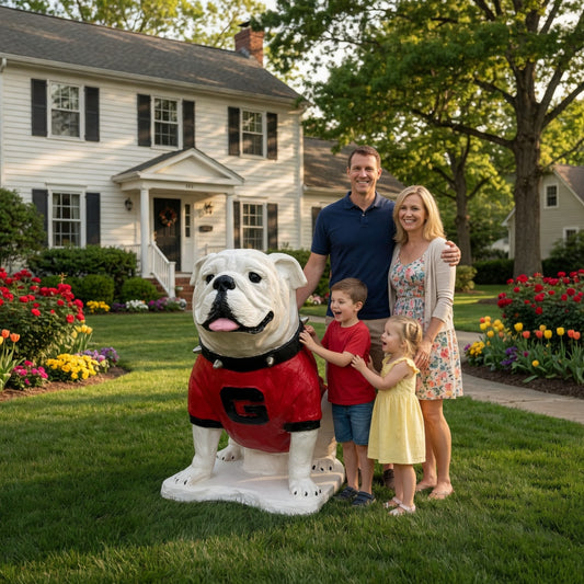 4 Foot Tall - Made to Order UGA Georgia Bulldog Mascot Statue for Foyer, Yard, and Pool
